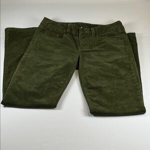 J. Crew Hunter Green Women's Velvety Corduroy Sz 27S